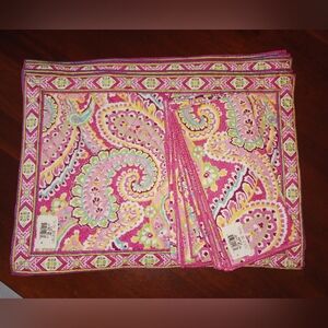 Vera Bradley "Capri Melon" Pink/yellow Placemats and Napkins Set of 6 Each NWT